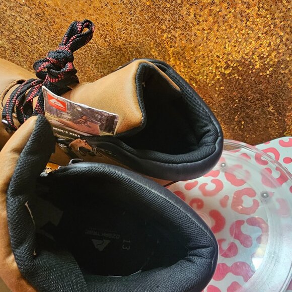 J OZARK TRAIL Red Lace Brown Waterproof Leather Hiking Boots Men's Size 13 NWT - Picture 8 of 11